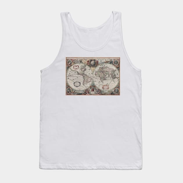 Vintage Map of The World (1630) Tank Top by Bravuramedia